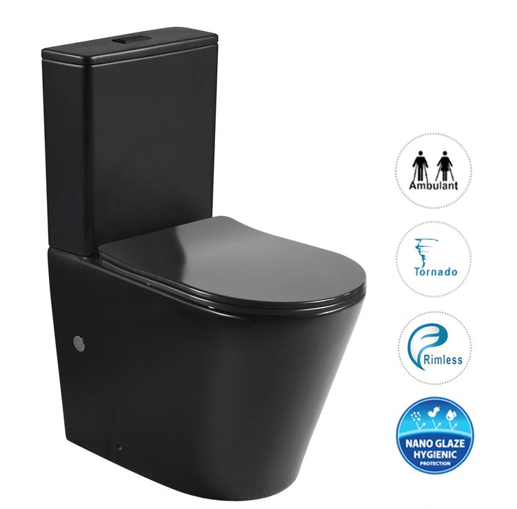 Radiant Geberit Toilet Suite Slim Seat Matte Black