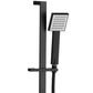 Zevio / Oskar  Black Shower Rail with Square Handheld Shower Piece