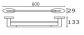 Roul Slimline  600mm Solid Brass Double Towel Rail