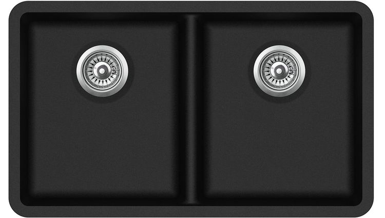 Granite Sink 810x480 Black Double Bowl