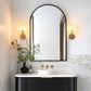 Attica Arched 900 x 600mm Matte Black Premium Framed Mirror 1011734