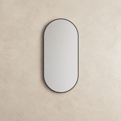 Attica Nobu 900 x 450mm Black Premium Framed Mirror 1011664