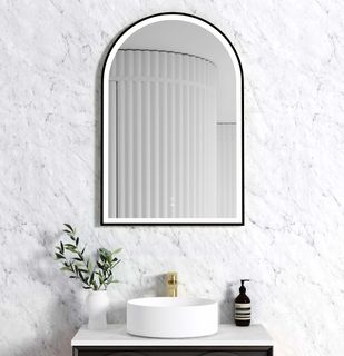LED Archie 900(H)x600(W) Black Metal Frame Mirror