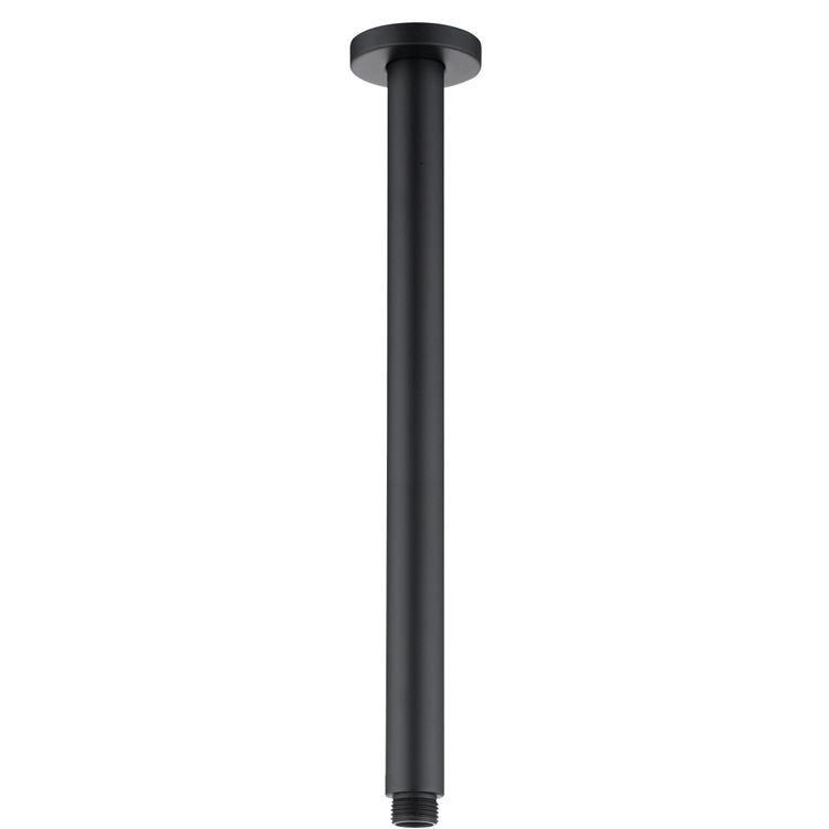 Vetto 400mm Matte Black Ceiling Shower Arm Round