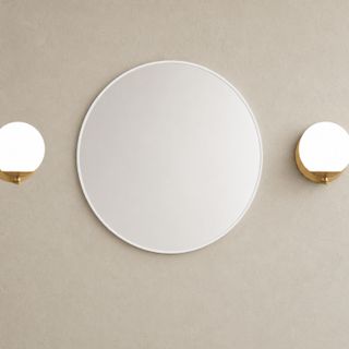 Attica Baia 700mm Matte White Framed Premium Round Mirror 1011708