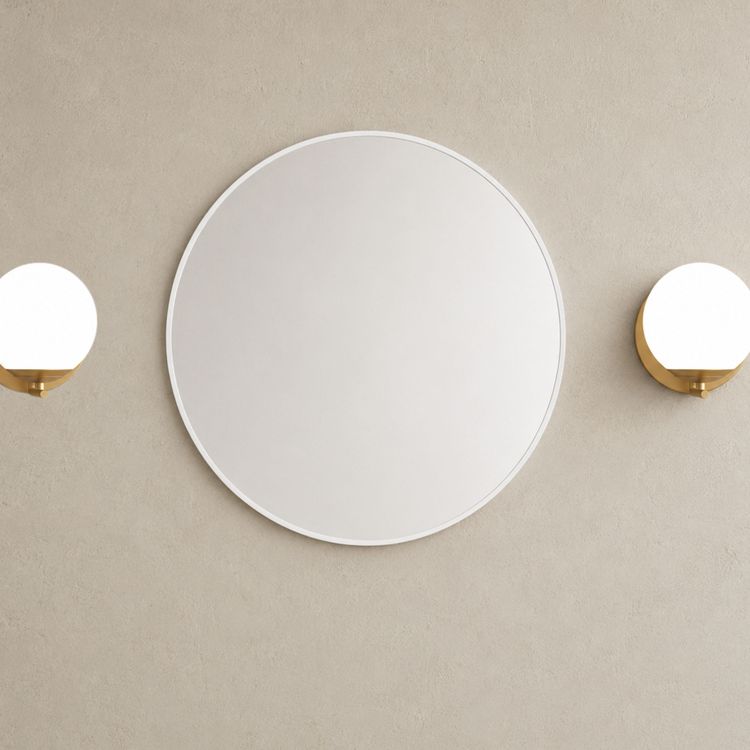 Attica Baia 700mm Matte White Framed Premium Round Mirror 1011708