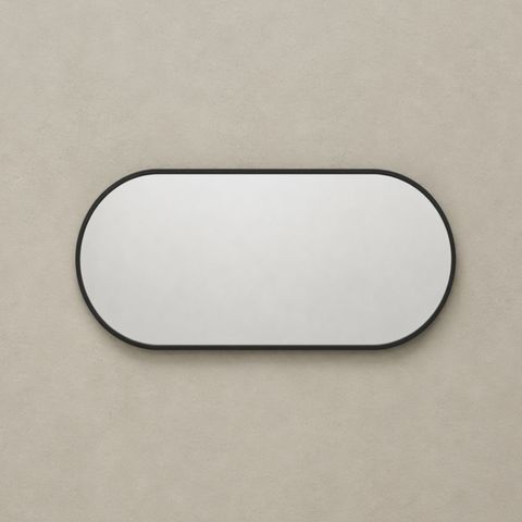 Attica Nobu 1200 x 600mm Matte Black Pill Framed Mirror 1011763