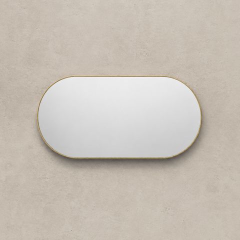 Attica Nobu 1200 x 600mm Brushed Gold Pill Framed Mirror 1011671