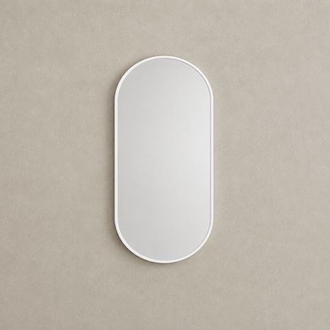 Attica Nobu 900 x 450mm Matte White Framed Mirror