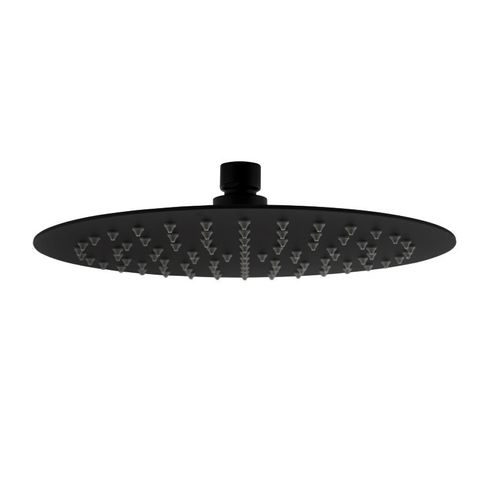 Vetto 200mm Matte Black Shower Head Stainless Steel Round