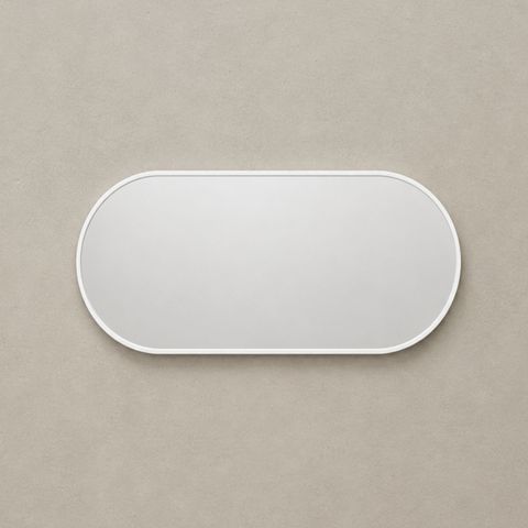 Attica Nobu 1200 x 600mm Matte White Framed Mirror 1011860