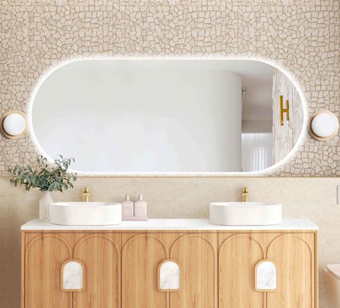 LED Noosa 1800(W)x750(H) Frameless Mirror - Install Horizontal or Vertical