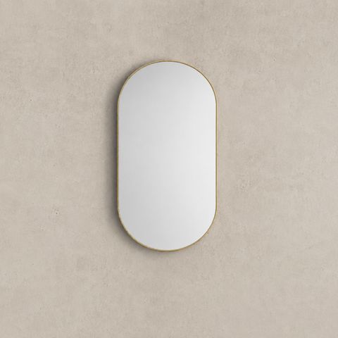 Attica Nobu 900 x 450mm Brushed Gold Framed Mirror 1011668