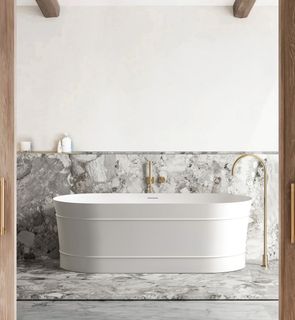 Attica Bondi 1500 Matte White Bath with Overflow