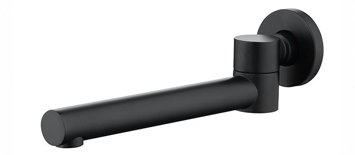 Vetto Matte Black Swivel Bath Spout Round