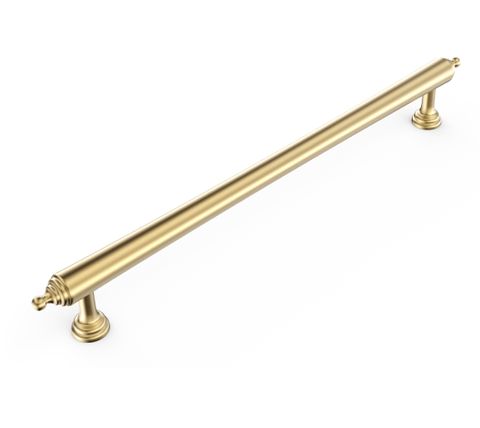Heirloom - 233mm Brushed Brass Handle (Premium Solid Brass Construction)
