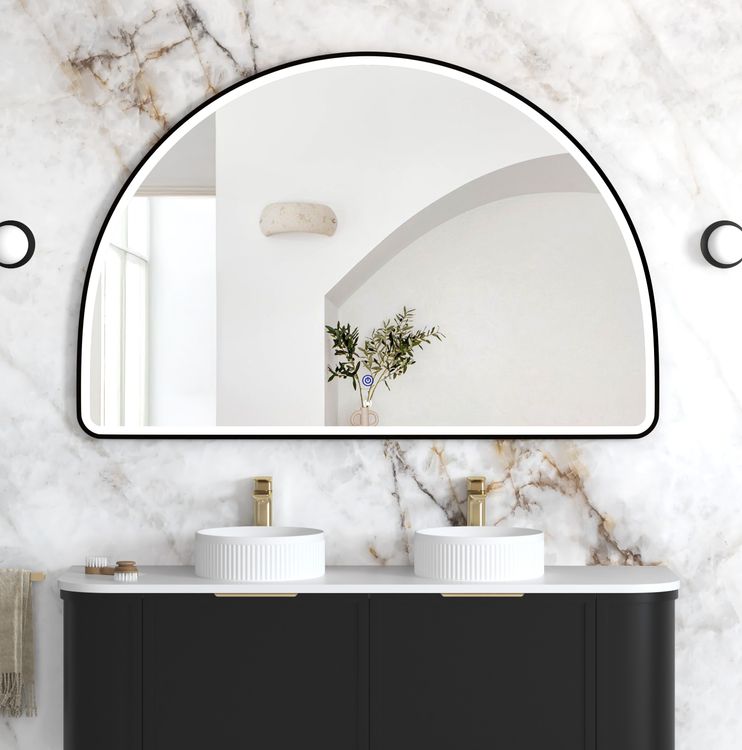 LED Moonlight Archie 1000(H)x1500(W) Black Metal Frame Mirror
