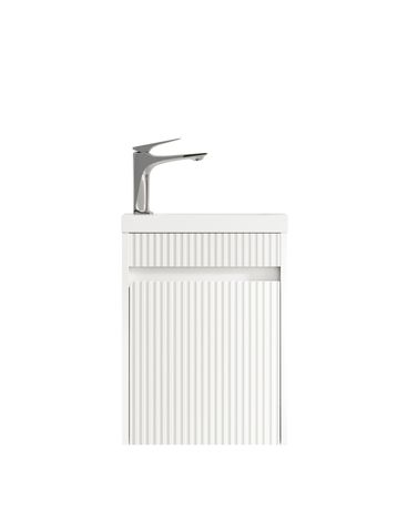 Mini Ensuite Vanity 400mm Matte White Fluted Vanity (with Basin)