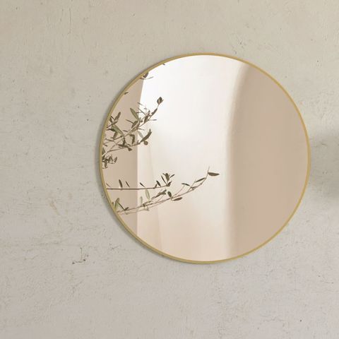 Attica Baia Round 700mm Brushed Gold Baia Framed Premium Round Mirror 1011729