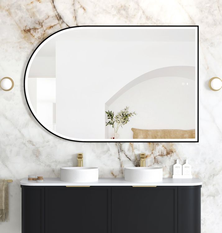 LED Archie 1500(H)x1000(W) Black Metal Frame Mirror