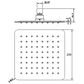 Zevio / Oskar  250mm Matte Black Shower Head Stainless Steel Square