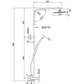Zevio / Oskar  200mm Matte Black Twin Shower On Rail Bottom Inlet Square