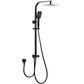 Zevio / Oskar  200mm Matte Black Twin Shower On Rail Bottom Inlet Square
