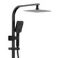 Zevio / Oskar  200mm Matte Black Twin Shower On Rail Bottom Inlet Square