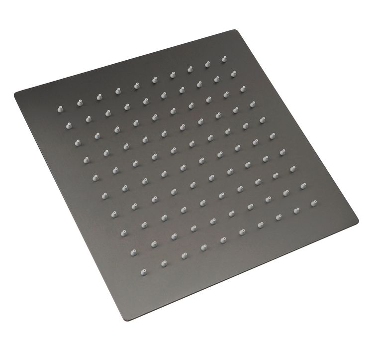 Zevio / Oskar  250mm Gun Metal Shower Head Stainless Steel Square