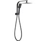 Zevio / Oskar  250mm Matte Black Twin Shower Half Rail Top Inlet Square