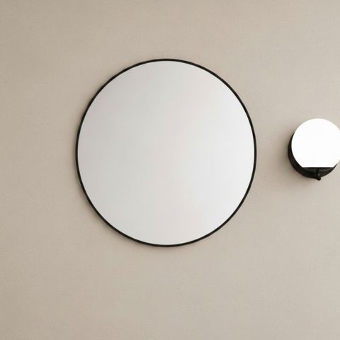 Attica Baia 700mm Matte Black Premium Framed Round Mirror 1011706