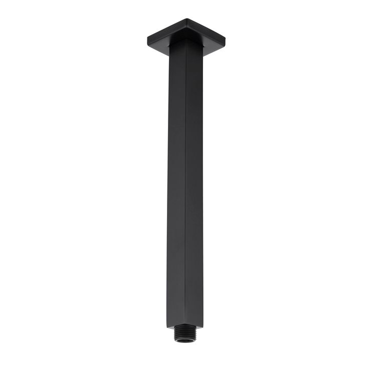 Zevio / Oskar  300mm Matte Black Ceiling Shower Arm Square