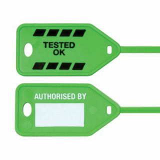 KEVRON WARNING SAFETY TAGS - GREEN  (BAG 25)