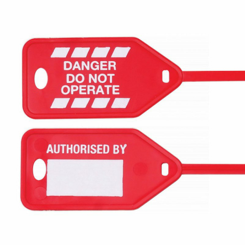 KEVRON WARNING SAFETY TAGS - RED  (BAG 25)