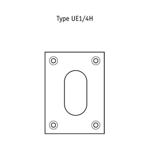 SOUBER ESCUTCHEON 65.5 x 47.6mm OVAL HOLE (SCREW ON) PB