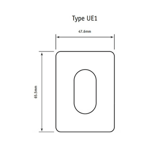 SOUBER ESCUTCHEON 65.5 x 47.6mm OVAL HOLE (STICK ON) GOLD