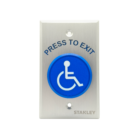 SO - STANLEY COMPLIANT EXIT BUTTON 50mm (WITH DISABLED SYMBOL)