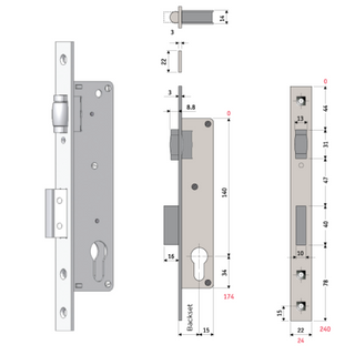 SYLVAN EURO CYL ROLLER BOLT SS