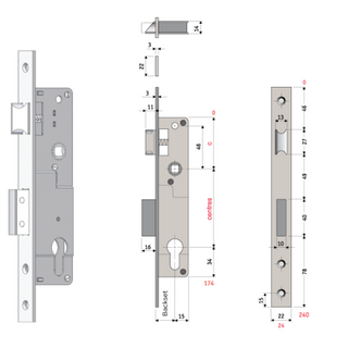 SYLVAN MORTICE LOCK EURO CYL 30mm