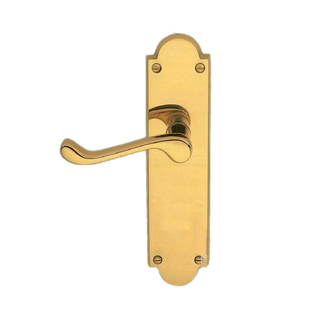 LEVER LOCK SET VICTORIAN  PLAIN PLATE PB