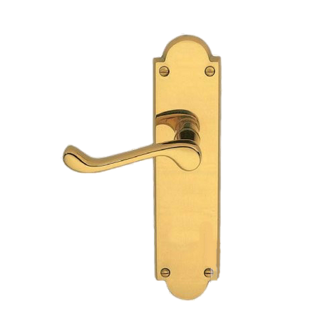 LEVER LOCK SET VICTORIAN  PLAIN PLATE PB