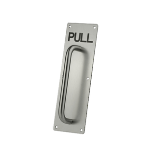 SYLVAN PULL PLATE AND HANDLE LABELED 300mm x 100mm SS