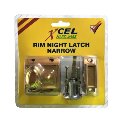 XCEL NIGHTLATCH NARROW BODY SS CYLINDER GOLD BODY