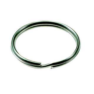 KEYRING - SPLIT RING 1 1/8 (28mm) - 100/BOX - NICKEL PLATED STEEL