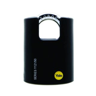 YALE PADLOCK CLOSED SHACKLE SOLID BRASS BLACK