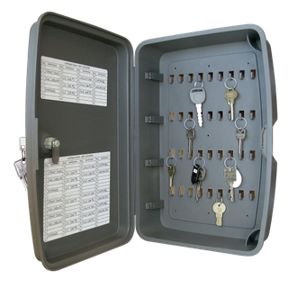 KEY CABINET 36-108 HOOK LOCKING GREY