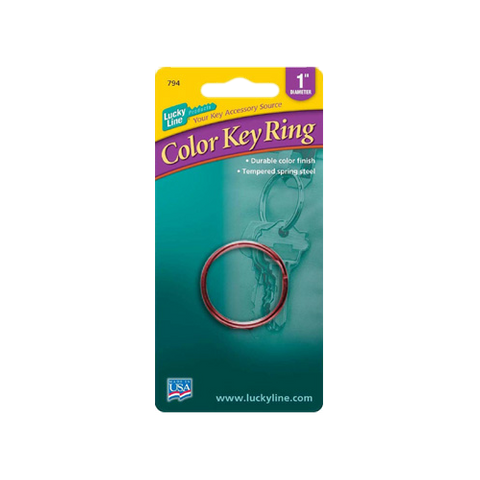 KEYRING - SPLIT RING 1in ASST COLORS 1/CD - POWDER COATED STEEL