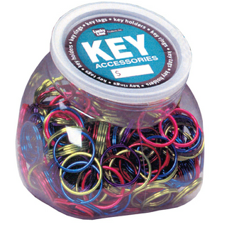 KEYRING - SPLIT RING 1" ASST COLOURS 200/JAR - POWDER COATED STEEL