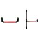 ISEO PANIC BAR 1+2 DOUBLE DOOR RED / BLACK 1300