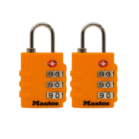 MASTER TSA COMBO 30mm  PADLOCK 3 WHEEL 2 PACK - LAST STOCKS